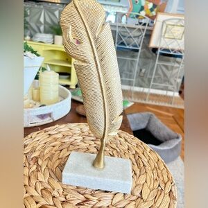 Decorative Gold Feather Sculpture